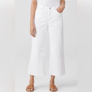 Eileen Fisher Organic Cotton Denim Wide-Leg Jeans – Ivory